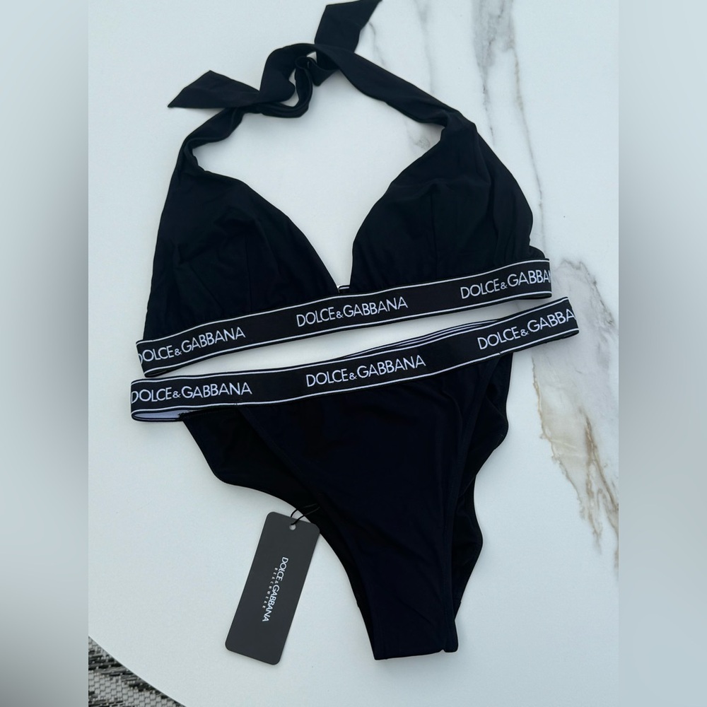 Dolce & GABBANA Logo Tie Swimsuit NWT